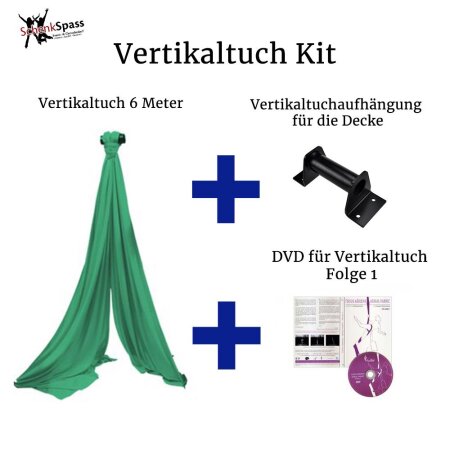 Aerial Fabric Kit - 6 m Aerial Fabric + DVD aerial fabric Volume 1 + Ceiling Mount Bracket - Aerial Fabric Color Green +  Black Ceiling Mount