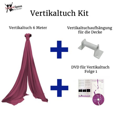 Aerial Fabric Kit - 6 m Aerial Fabric + DVD aerial fabric Volume 1 + Ceiling Mount Bracket - Aerial Fabric Color Maroon +  White Ceiling Mount