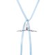 Aerial Silk Necklace - Silver Pendant  + Light Blue Silk