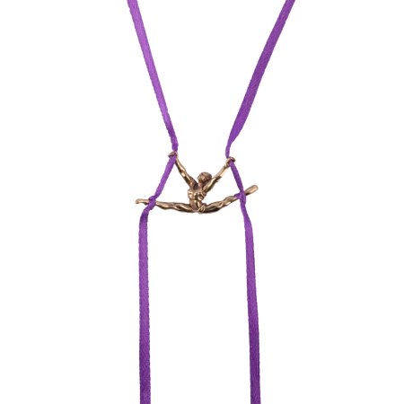 Aerial Silk Necklace - Silver Pendant  + Lila Silk