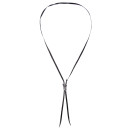 Aerial Silk Necklace - Silver Pendant  + Black Silk