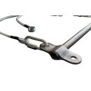 Trapeze bar / spreader for aerial artistry, stainless steel 2- double points 63 cm (L 52 cm)