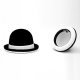 Jonglierhut Melone Juggle Dream schwarzer Hut mit weißes Band außen und weißem Innensaum 59