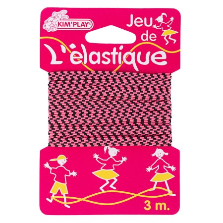 Gummitwist - das Springspiel - Jeu élastique 3m schwarz-pink