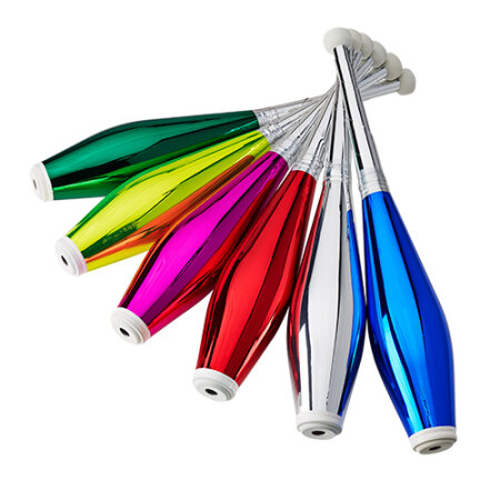 Jonglierkeule Classic Circus Long Uni Metallic silber-weiß