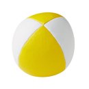 Jonglierball Henrys Beanbag Premium, glatt, 125 g, 67 mm (mittel) weiß-gelb