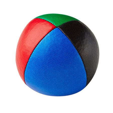 Jonglierball Henrys Beanbag Premium, glatt, 125 g, 67 mm (mittel) schwarz-rot-blau-grün