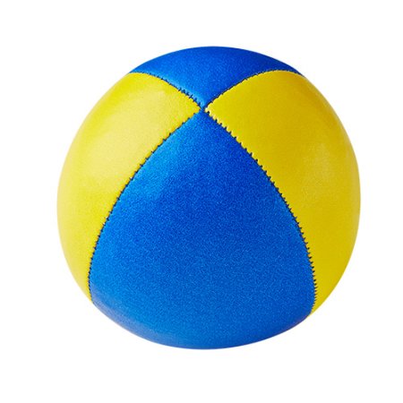 Jonglierball Henrys Beanbag Premium, glatt, 125 g, 67 mm (mittel) blau-gelb