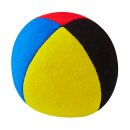 Jonglierball Henrys Beanbag Premium, velours, 125 g, 67 mm (mittel) schwarz-rot-blau-gelb