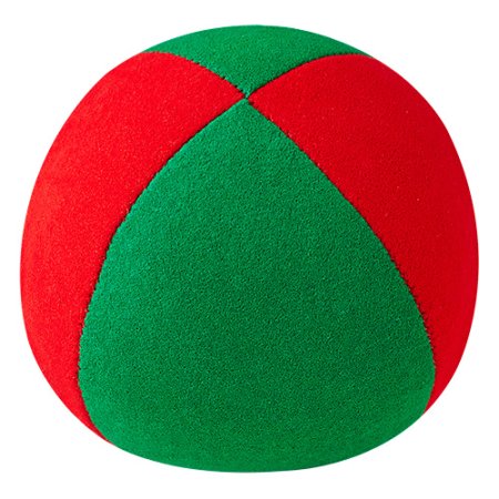 Jonglierball Henrys Beanbag Premium, velours, 125 g, 67 mm (medium) red-green