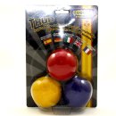 3-er Set Jonglierball Thud 120 Gramm, 65 mm rot, gelb, blau