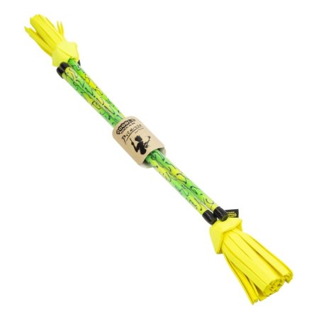 Picasso Flower Stick stick yellow-green with pattern, tassles yellow