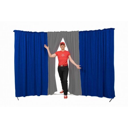 Circus curtain - Evoflex Combo with Entrance  royal blue-silver grey