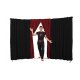 Circus curtain - Flex Combo with entrance black-burgundy