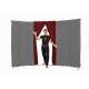 Circus curtain - Flex Combo with entrance silver grey-burgundy