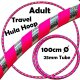 Hoop by FlamesNGames - Adult Travel Hoop, 100cm Glitter silver/pink