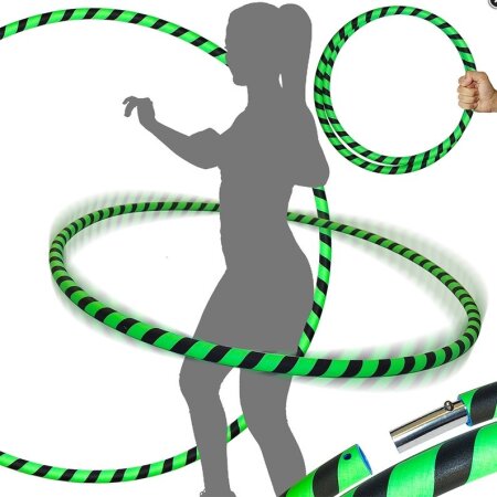 Hoop Reifen von FlamesNGames - Ultra Grip Travel Hoop für Erwachsene, 100cm Schwarz/Grün
