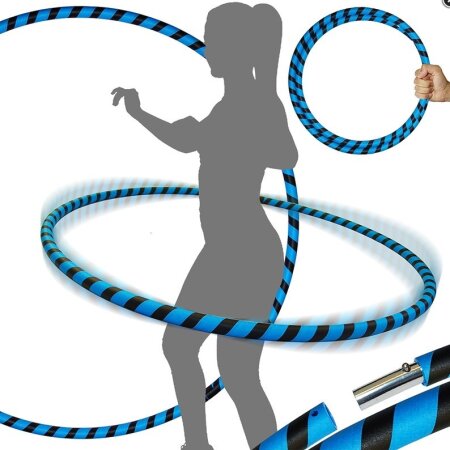 Hoop Reifen von FlamesNGames - Ultra Grip Travel Hoop für Erwachsene, 100cm Schwarz/Blau