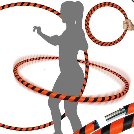 Hoop Reifen von FlamesNGames - Ultra Grip Travel Hoop für Erwachsene, 100cm Schwarz/Orange