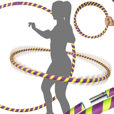 Hoop Reifen von FlamesNGames - Ultra Grip Travel Hoop für Erwachsene, 100cm Lila/Gelb