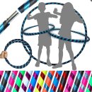 Hoop by FlamesNGames - Kid’s Travel Hoop (Ultra-Grip), 85 cm Glitter blue/black