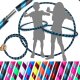 Hoop by FlamesNGames - Kid’s Travel Hoop (Ultra-Grip), 85 cm Glitter blue/black