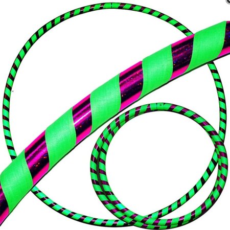 Hoop by FlamesNGames - Kid’s Travel Hoop (Ultra-Grip), 85 cm Glitter purple/green