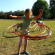 Hoop Reifen von FlamesNGames - Ultra Grip Travel Hoop für Kinder, 85cm Glitzer Silber/Pink