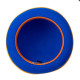 Juggling bowler hat Juggle Dream orange hat and blue ribbon outside
