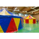 Circuszelt - SchenkSpass Leichtbauzelt mit Festgestänge  2-Master 7,5 m x 11 m oval