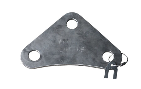 Triangle plate for suspending straps, air rings and other artist devices big