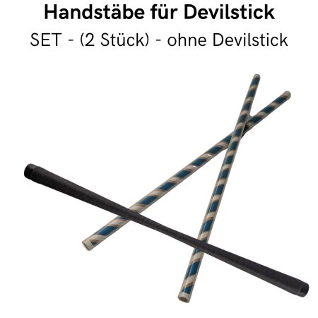 Devilstick Hand Sticks SchenkSpass 48 cm long, 2 mm Silicone (Set) – Crazy Design Edition blue/white