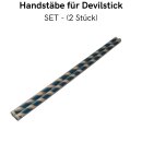 Devilstick Hand Sticks SchenkSpass 48 cm long, 2 mm Silicone (Set) – Crazy Design Edition blue/white
