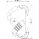 Stahlkarabiner D Trilock Verzinkt