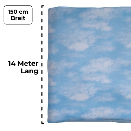 Vertikaltuch Premium – Neuheit – Weiße Wolken 150 cm von SchenkSpass 14 m
