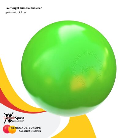 Laufkugel zum Balancieren SchenkSpass - 70 cm Ø - 17 kg grün mit wenig Glitzer