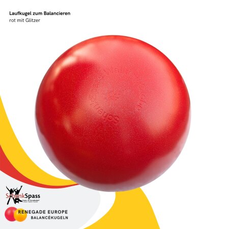 Laufkugel zum Balancieren SchenkSpass - 70 cm Ø - 17 kg rot mit wenig Glitzer