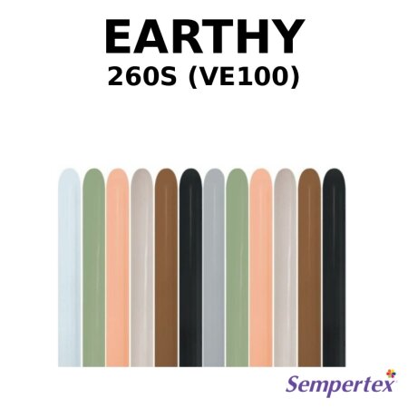 Modelling Balloons - Sempertex Earthy Assortment 260S (Pack of 100)