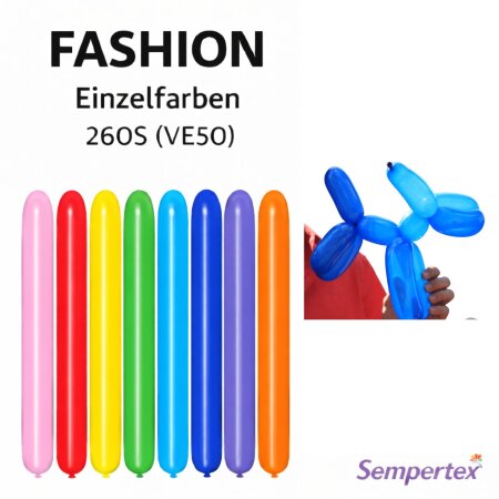 Modellierballons - Sempertex Fashion Nozzle-Up 260S (VE50) Pink