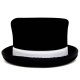 Juggling Topper Juggle Dream Top hat  black hat and white ribbon outside