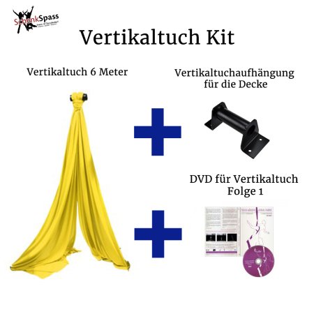 - Vertikaltuch Farbe Gelb + Aufhängung für die Decke Schwarz