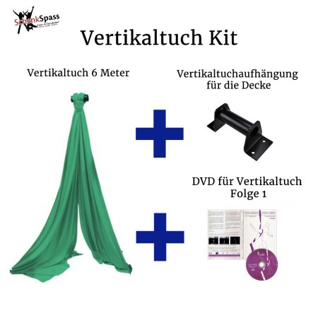 - Vertikaltuch Farbe Grün + Aufhängung für die Decke Schwarz