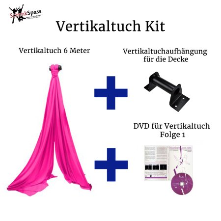 - Vertikaltuch Farbe Pink + Aufhängung für die Decke Schwarz