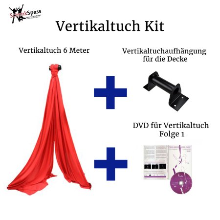 - Vertikaltuch Farbe Rot + Aufhängung für die Decke Schwarz