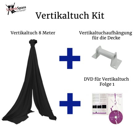 - Vertikaltuch Farbe Schwarz + Aufhängung für die Decke Weiß